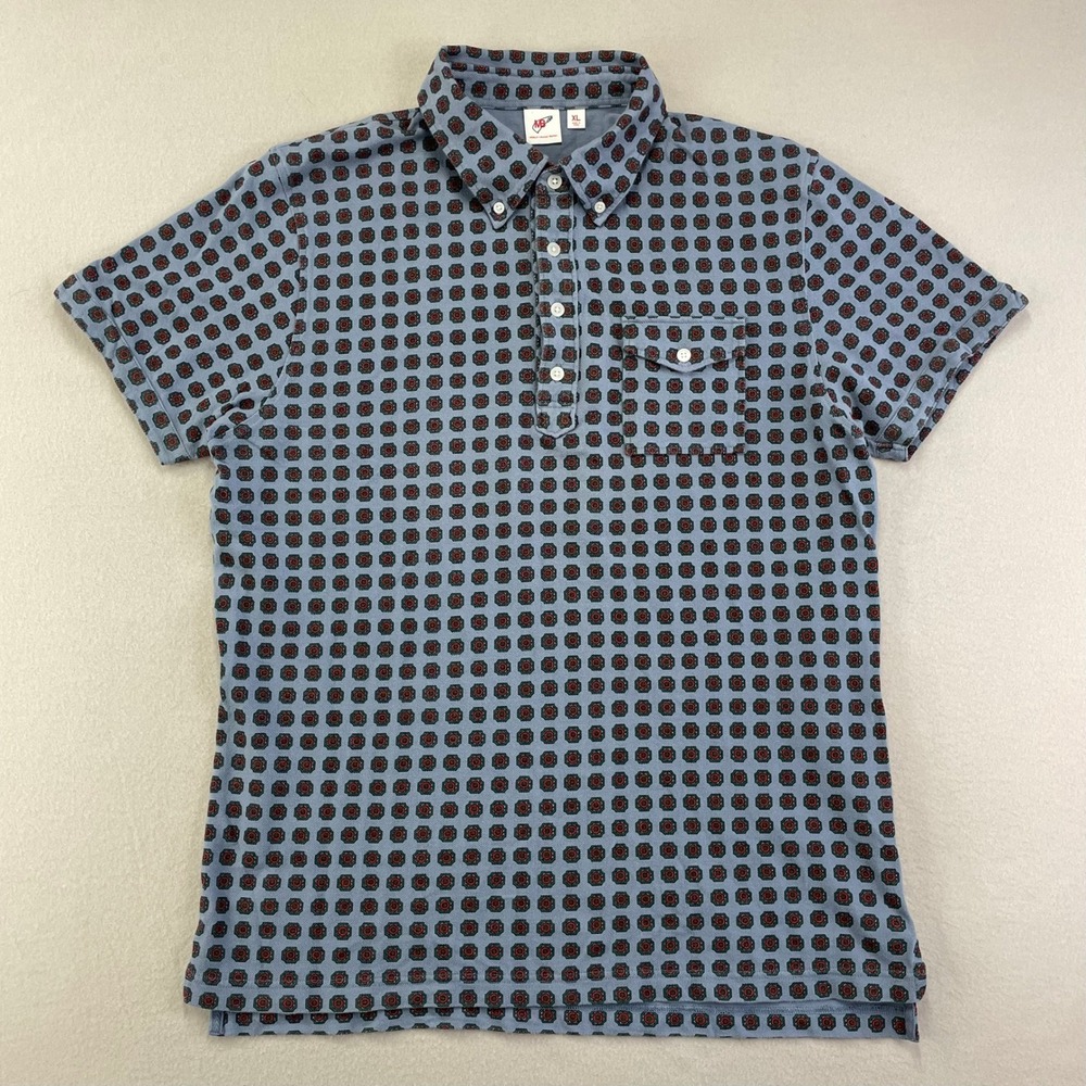 Michael Bastian Blue and Black Polka Dot Polo Shirt